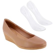 Kit Scarpin Usaflex Salto Anabela Feminino + Meia