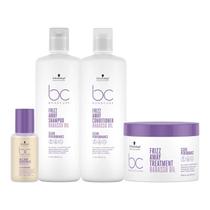 Kit Schwarzkopf BC Bonacure Frizz Away - Shampoo 1L + Condicionador 1L + Máscara 500ml + Smoothing Oil 50ml