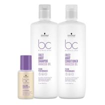 Kit Schwarzkopf BC Bonacure Frizz Away - Shampoo 1L + Condicionador 1L + Smoothing Oil 50ml