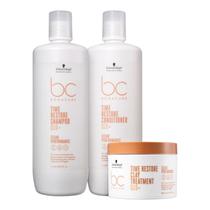 Kit Schwarzkopf BC Clean Performance Time Restore Q10 - Shampoo 1L + Condicionador 1L + Máscara 500ml Kit Schwarzkopf BC Clean Performance Time Restore Q10 - Shampoo 1L + Condicionador 1L + Máscara 500ml