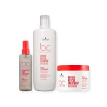 Kit Schwarzkopf Bc Repair Rescue - Shampoo 1L + Máscara 500g + Spray Conditioner 200ml