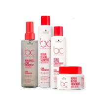 Kit Schwarzkopf Bc Repair Rescue - Shampoo 250ml + Condicionador 200ml + Máscara 200g + Spray Conditioner 200ml