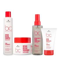 Kit Schwarzkopf Bc Repair Rescue - Shampoo 250ml + Máscara 200g + Spray Conditioner 200ml + Sealed Ends 100ml