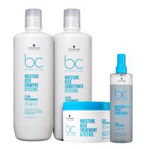 Kit Schwarzkopf Professional BC Bonacure Moisture Kick Glycerol - Shampoo 1L + Condicionador 1L + Spray Conditioner 200ml + Máscara 500ml