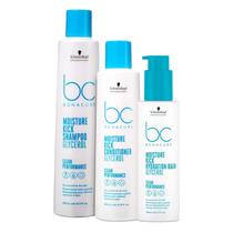 Kit Schwarzkopf Professional BC Bonacure Moisture Kick Glycerol - Shampoo 250ml + Condicionador 200ml + Hydration Balm 150ml