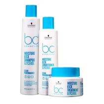 Kit Schwarzkopf Professional BC Bonacure Moisture Kick Glycerol - Shampoo 250ml + Condicionador 200ml + Máscara 200ml