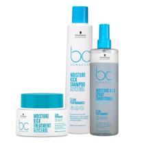 Kit Schwarzkopf Professional BC Bonacure Moisture Kick Glycerol - Shampoo 250ml + Spray Conditioner 200ml + Máscara 200ml