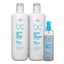 Kit Schwarzkopf Professional BC Moisture Kick Glycerol - Shampoo 1L + Condicionador 1L + Spray Conditioner 200ml