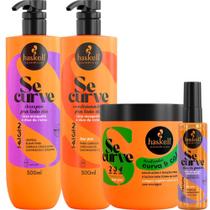 Kit Se Curve Shampoo + Cond + Finalizador Curva E Cola 500ml + Sérum Óleo Haskell
