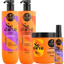 Kit Se Curve Shampoo + Cond + Máscara 3 Manteigas 500ml + Sérum Óleo Haskell