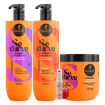 Kit Se Curve Shampoo + Condicionador + Máscara Poder Dos Óleos 500ml Haskell + Presente Lourre 15ml
