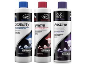 Kit Seachem Stability Prime Pristine Água Aquários 325ml