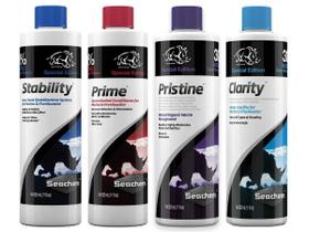 Kit Seachem Stability Prime Pristine Clarity Aquários 325ml