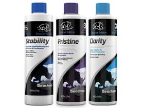 Kit Seachem Stability Pristine Clarity Água Aquários 325Ml