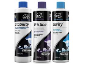 Kit Seachem Stability Pristine Clarity Água Aquários 325Ml