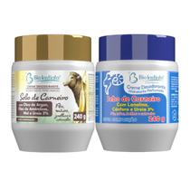 Kit Sebo de Carneiro com Óleo de Argan, Óleo de Amêndoas, Mel, Lanolina, Cânfora e Ureia 480g