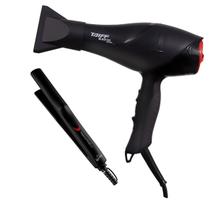 KIT - SECADOR CABELO TAIFF PROF. BLACK ION 2000W 220V + PRANCHA GAMA ELEGANZA PLUS 210ºC