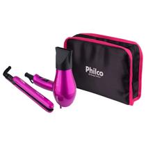 Kit Secador Chapinha Necessaire Travel Shine Bivolt Dobrável para Viagem Philco