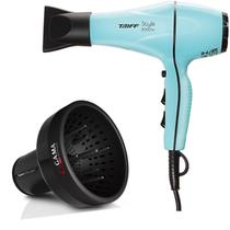 Kit secador de cabelo prof. taiff style azul 2000w 220v difusor de ar universal gama