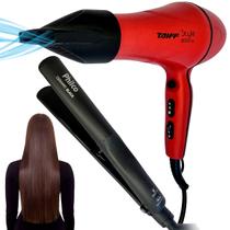 Kit secador de cabelo profissional e chapinha ceramic bivolt