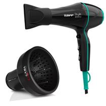 Kit - secador de cabelo profissional taiff style preto 2000w 127v + difusor de ar universal gama Kit - secador de cabelo profissional taiff style preto 2000w 127v + difusor de ar universal gama