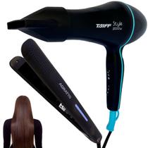 Kit secador de cabelos salão profissional e chapinha bivolt - TAIFF