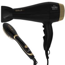 Kit Secador e Escova Alisadora Gold Ion Argan
