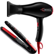 Kit Secador E Prancha Mondial 2000W Íon Tourmaline 220C Bivolt