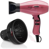 Kit - secador mq falcon ion collection pink 2100w 220v + difusor de ar gama universal