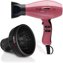 Kit - secador mq falcon ion collection pink 2100w 220v + difusor de ar gama universal