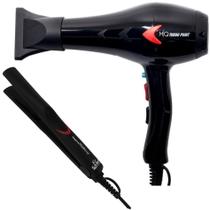 KIT - SECADOR MQ TURBO POINT BLACK 2000W 127V + PRANCHA GAMA ELEGANZA PLUS CERAMIC ION 210ºC