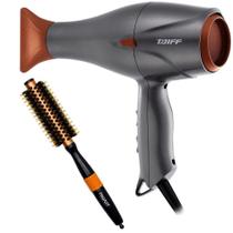 Kit - secador prof. taiff vulcan íons v12 2500w 127v + escova proart metalica laranja 15mm epm07b
