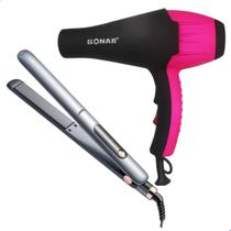 Kit Secador Profissional Sonar 1800W 220V Chapinha Sokany LGSK86 Bivolt 230C Cerâmica Anti Frizz Rosa e Preto Kit Secador Profissional Sonar 1800W 220V Chapinha Sokany LGSK86 Bivolt 230C Cerâmica Anti Frizz Rosa e Preto