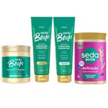 kit Seda Bom Shampoo + Condicionador 250ml + Mascara 500gr + Creme Pentear 1k