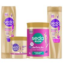 Kit Seda Boom Definição Cebelo Cacheados Curvadura Creme