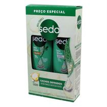 Kit Seda Cachos Definidos Shampoo + Condicionador 325ml Óleo de Coco Pró-Vitamina B5 Elastina Controle de Frizz