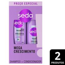 Kit Seda Mega Crescimento Cabelos Encorpados e Com Volume Shampoo 300ml + Condicionador 190ml