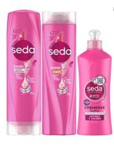 Kit seda shampoo 325 ml+condicionador 325 ml + creme de pentear 300 ml