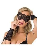 Kit Sedução Máscara Braceletes Preto Demillus 070654 070655