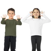 Kit Segunda Pele Infantil Térmica Branca E Verde Flanelado