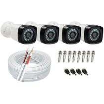 Kit Segurança 4 Câmeras Digitais infravermelho Full HD acessórios