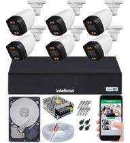 Kit Segurança 6 Câmeras Full Color Noturna Dvr 1008c Com Hd
