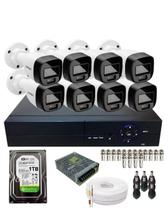Kit Segurança 8 Câmeras Full Color Intelbras DVR 8ch Alta Performance Com Hd 1Tb Instalado