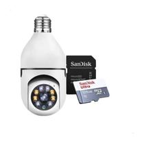 Kit Segurança Câmera Ip 360 Lâmpada Wifi Visão Noturna Hd Branco Cartão Micro Sd 128gb Ultra Kit Segurança Câmera Ip 360 Lâmpada Wifi Visão Noturna Hd Branco Cartão Micro Sd 128gb Ultra