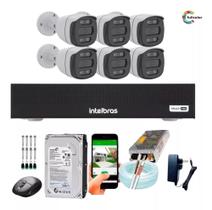 Kit Segurança Cftv 6 Câmeras Fullcolor 1080p Dvr Intelbras