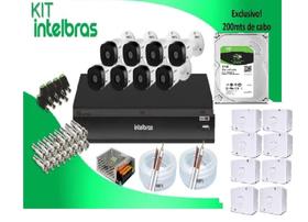 Kit Segurança Cftv Dvr Intelbras 16 Canais C/200m Cabo + Hd 1tb