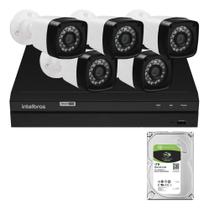 Kit Segurança Dvr Intelbras 8 Ch c/hd de 1tb e 5 Câmeras Full hd 2mp 1080p