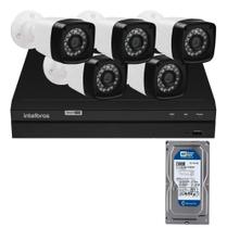 Kit Segurança Dvr Intelbras 8 Ch c/hd e 5 Câmeras Full hd 2mp 1080p