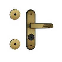 Kit Segurança Fechadura com Maçaneta + 2 Fechaduras Stam Tetra Externa 1800/21 40mm Aço Redondas Cor Oxidado