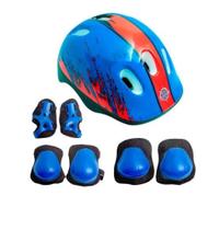 Kit segurança infantil capacete + proteção cotovelo/joelho/mãos